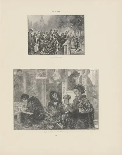 Auf der terrasse 1876 Japanischer stickkunstler