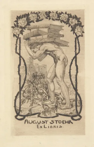 August Stohr Stoehr 1869 1920 Ekslibris