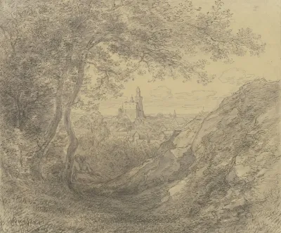 Ausblick Auf Kronberg Unter Den Baumen Ein Liebespaar