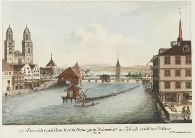 Aussicht Aus Dem Wirts Haus Zum Schwerdt In Zurich Nach Der Natur