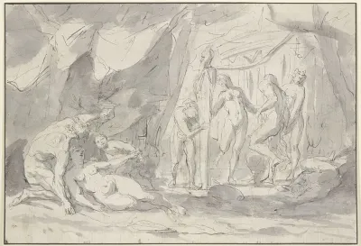 Bacchanal Nymphen Und Faune Tanzen Um Eine Panherme