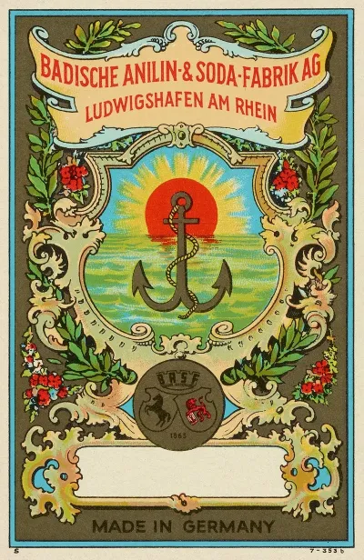 Badische Anilin Soda Fabrik Dye Label With Anchor 2