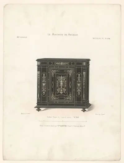 Bahut Henri II Noir Et Ivoire