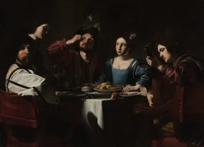Banquet Scene With A Lute Player