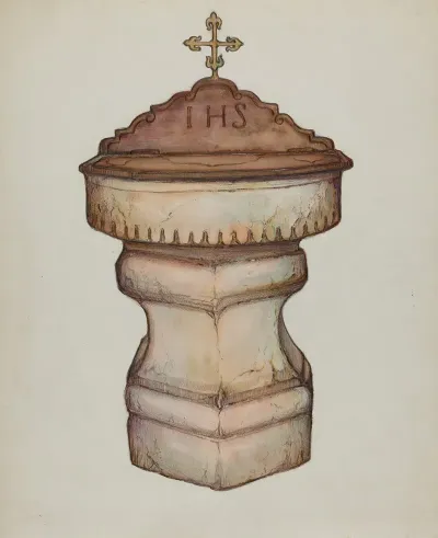 Baptismal Font With Top