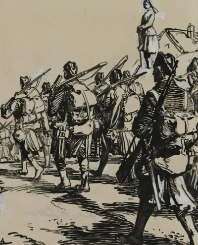 Bataille Des Frontieres Groupe Des Soldats Britanniques