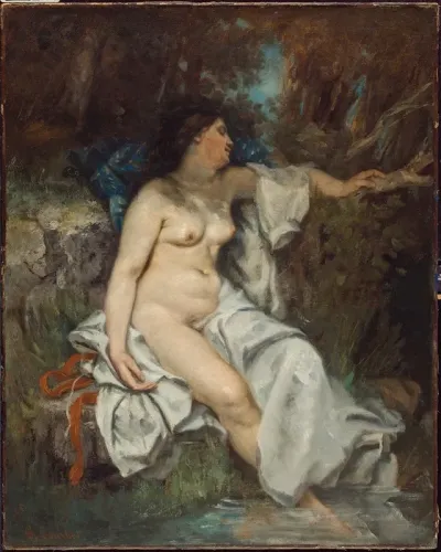 Bather Sleeping By A Brook