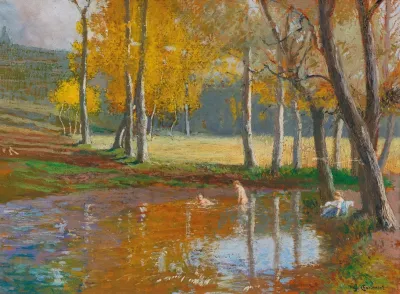 Bathers In A Woodland Pond