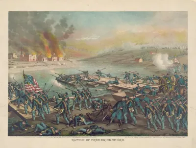 Battle Of Fredericksburg The Army O T Potomac Crossing The Rappahannock In The Morning Of Dec 13 1862 Under T Comd Of Gens Burnside Sumner Hooker Franklin