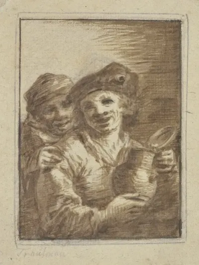 Bauer Und Bauerin Mit Einem Weinkrug