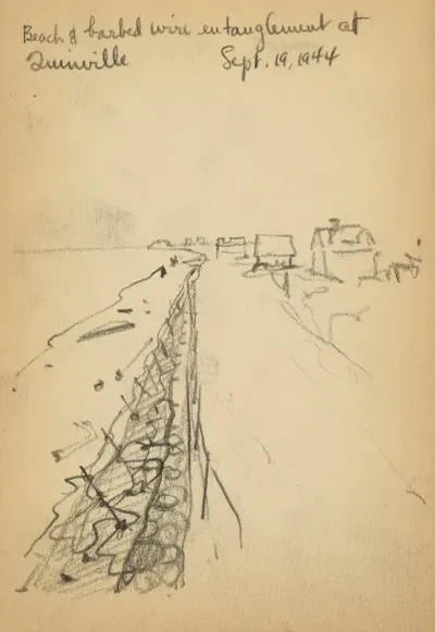 Beach Barbed Wire Entanglement At Quineville