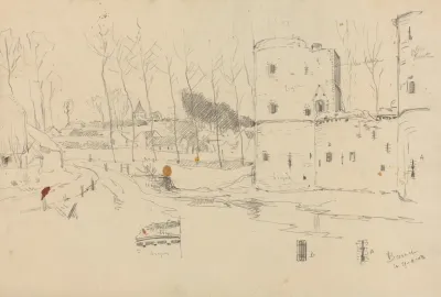 Beersel Chateau Croquis Avec Annotations