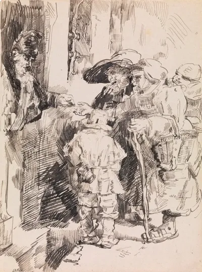 Beggars Receiving Alms At The Door Of A House 2