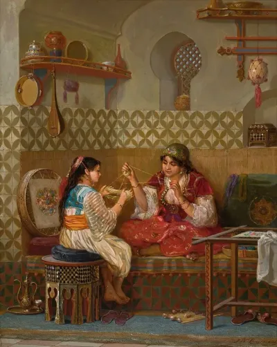 Belgian Girls Winding Wool