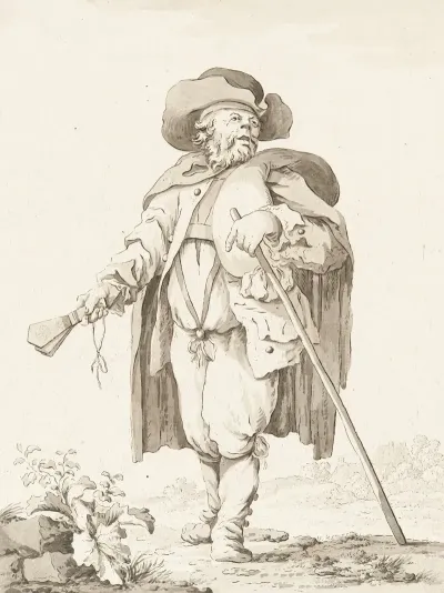 Bettler Aussatziger Mit Siechenklapper