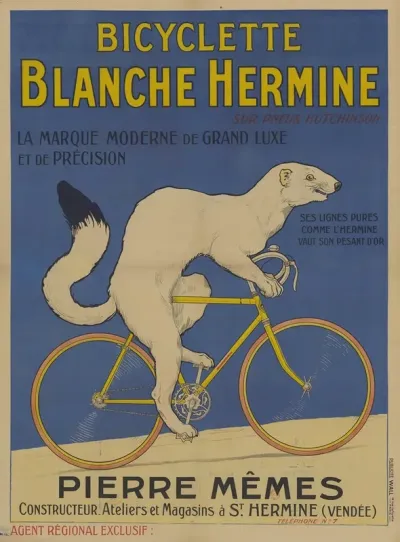 Bicyclette Blanche Hermine Sur Pneu Hutchinson