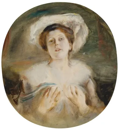 Bildnis Einer Dame Mit Mit Weisem Hut