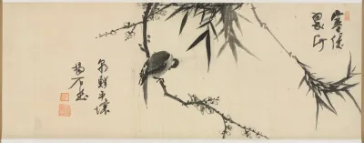 Bird Sleeping On A Plum Tree
