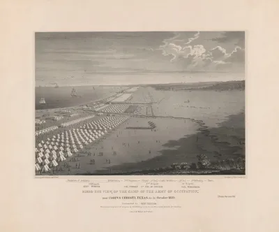 Birds Eye View Of The Camp Of The Army Of Occupation Near Corpus Christi Texas As In October 1845