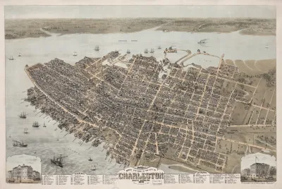 Birds Eye View Of The City Of Charleston South Carolina 1872