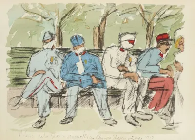 Blesses De La Face Et Aveugle Au Champs Elysees 3 Mai 1919