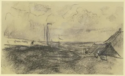 Blick Auf Den Strand Mit Booten