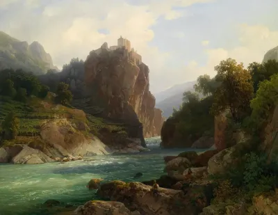 Blick Auf Die Zenoburg Bei Meran