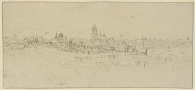 Blick Auf Frankfurt Am Main Vom Muhlberg Aus Gesehen Im Vordergrund Von Der Stadtmauer Umschlossen Sachsenhausen