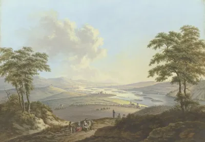 Blick Auf Rheingau Und Rheinebene Links Der Johannisberg