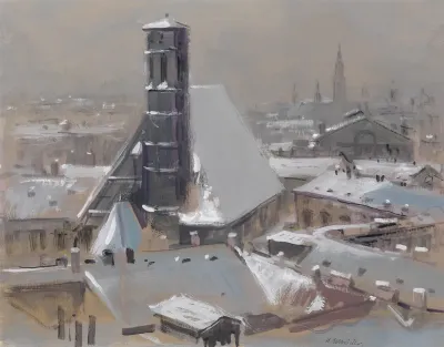 Blick Uber Wiener Dacher Und Minoritenkirche