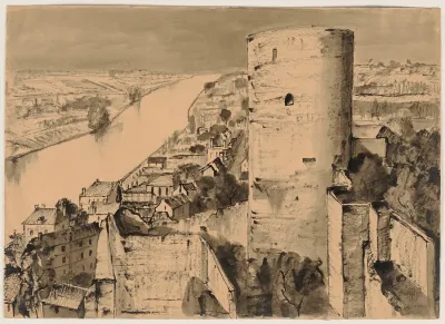Blick Von Der Burg Chinon Auf Die Vienne