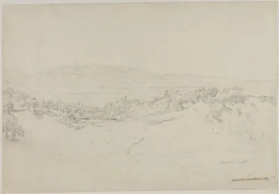 Blick Von Der Serpentara Auf Olevano Und Das Volskergebirge