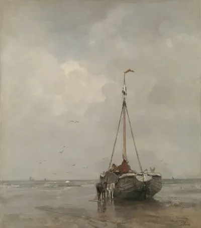 Bluff Bowed Fishing Boat On The Beach At Scheveningen