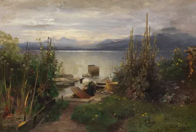 Blumengarten Und Fischer Auf Der Fraueninsel