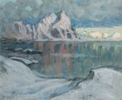 Boats Between The Mountains Study From Lofoten