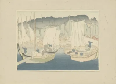 Boats In The Harbor Of Shiogama