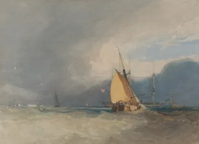 Boats Off The Coast Storm Approaching