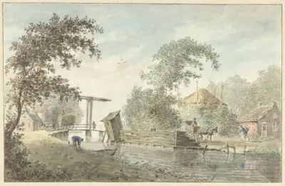 Boerderij Aan Een Vaart Met Een Ophaalbrug
