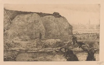 Boerderij Met Hooischelven Aan Het Jaagpad In Amsterdam