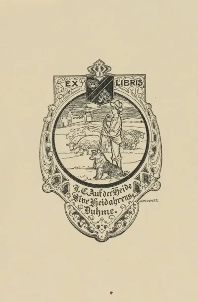 Bookplate J C Auf Der Heide Sive Heidahrens Duhme