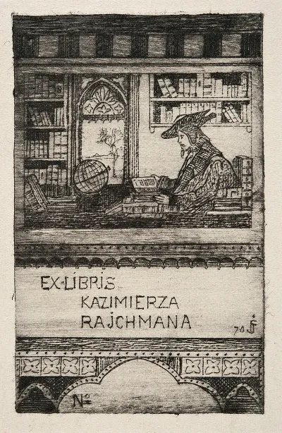Bookplate Of Kazimierz Rechman With A Scholar In His Study II