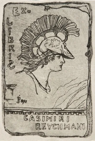 Bookplate Of Kazimierz Reyhman With Athena