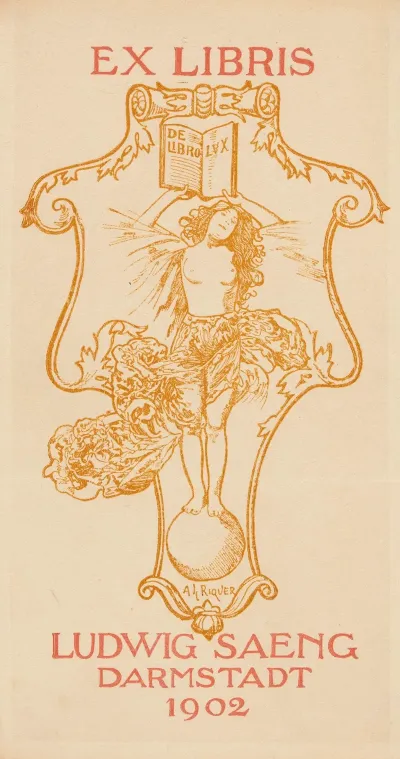 Bookplate Of Ludwig Saeng Darmstadt 1902