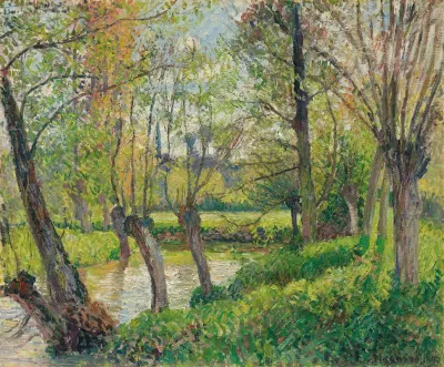 Bords De Lepte A Eragny Soleil Couchant
