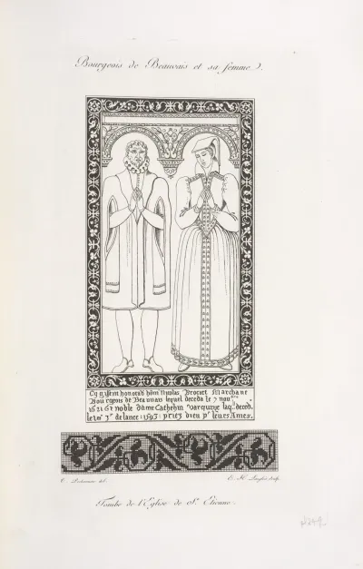 Bourgeois De Beauvais Et Sa Femme Tombe De Leglise De St Etienne