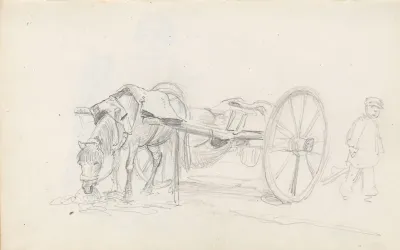 Boy By Horse And Cart