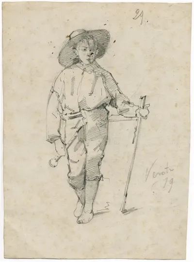 Boy With Oboe And Stick