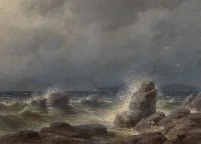Brandung Vor Der Kuste Der Insel Melada