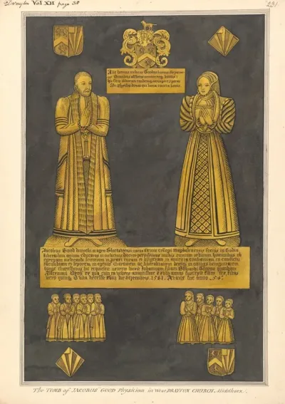 Brass Plate For Dr James Goode And His Wife Joan Daughter Of Edward Clinton West Drayton Church