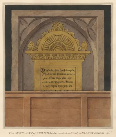 Brass Plate For John Burnell From Drayton Church